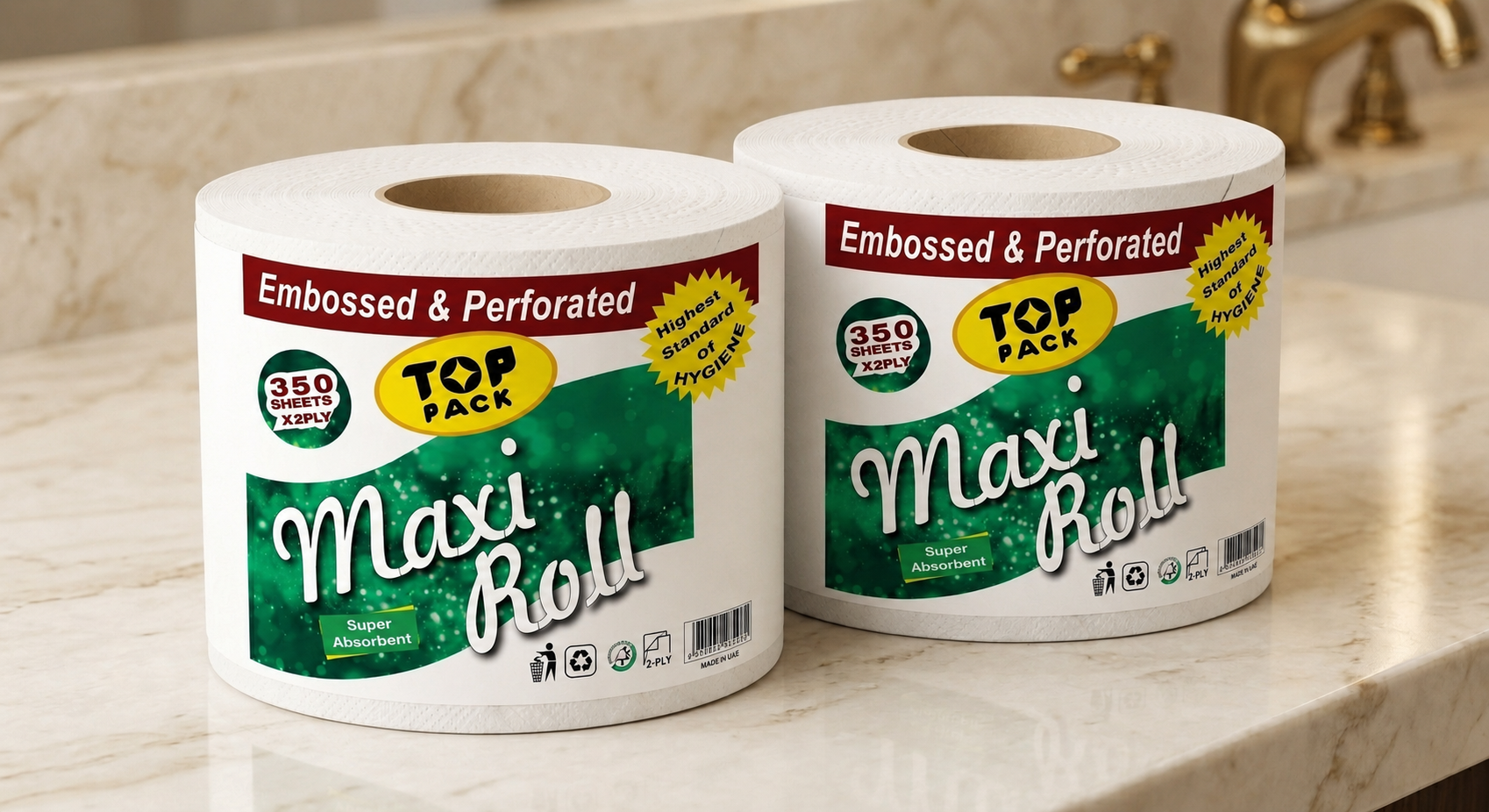 TOP PACK TISSUE ROLL 350 SHEET 