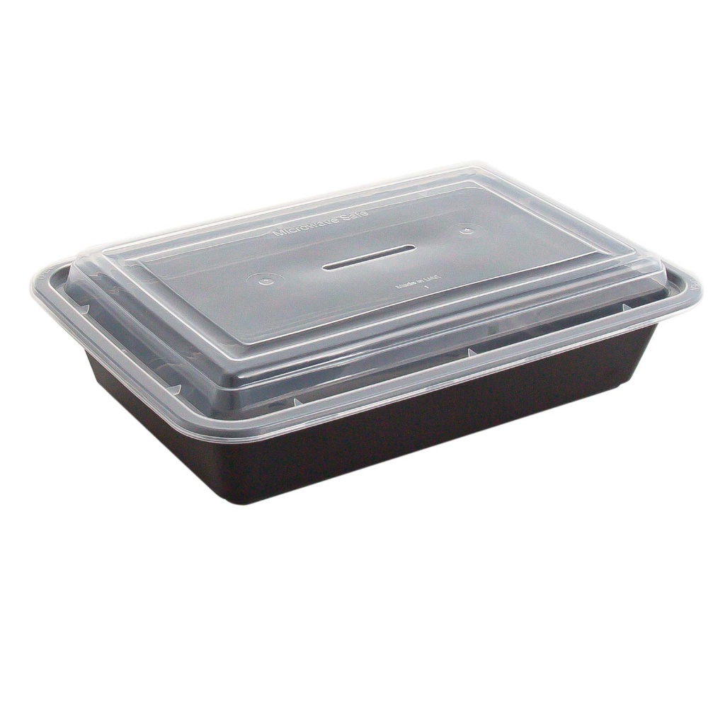 BLACK MICROWAVE CONTAINER SQUARE 