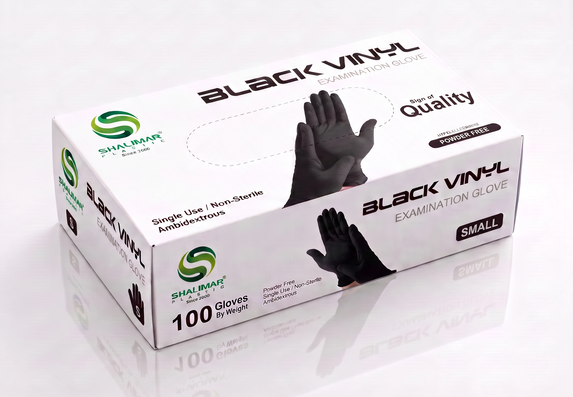 BLACK VINYL GLOVES SMALL