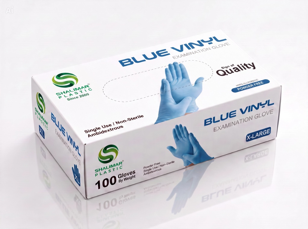 BLUE VINYL GLOVES X-LARGE