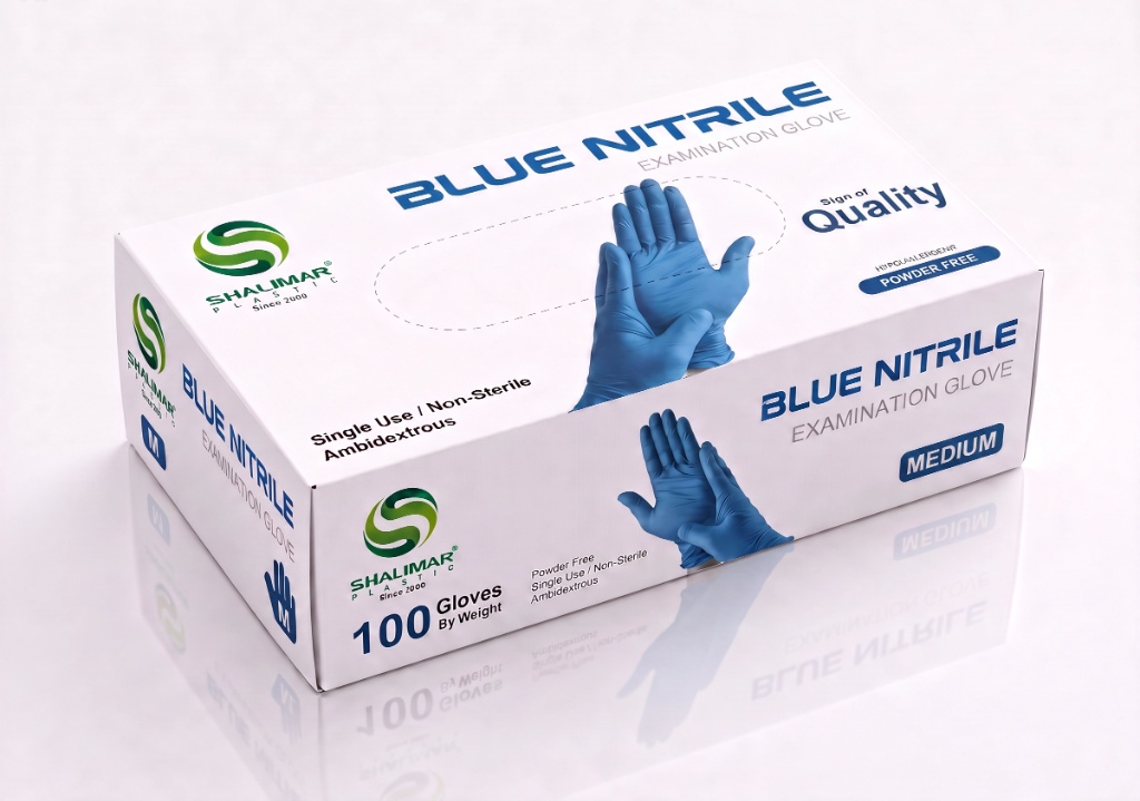 BLUE NITRILE GLOVES LARGE