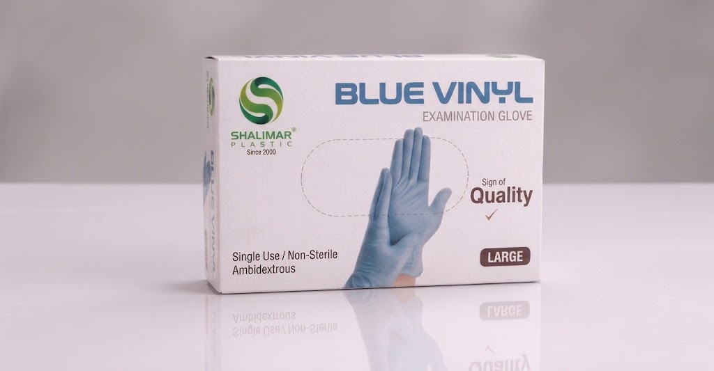 Blue Vinyl Gloves Large
